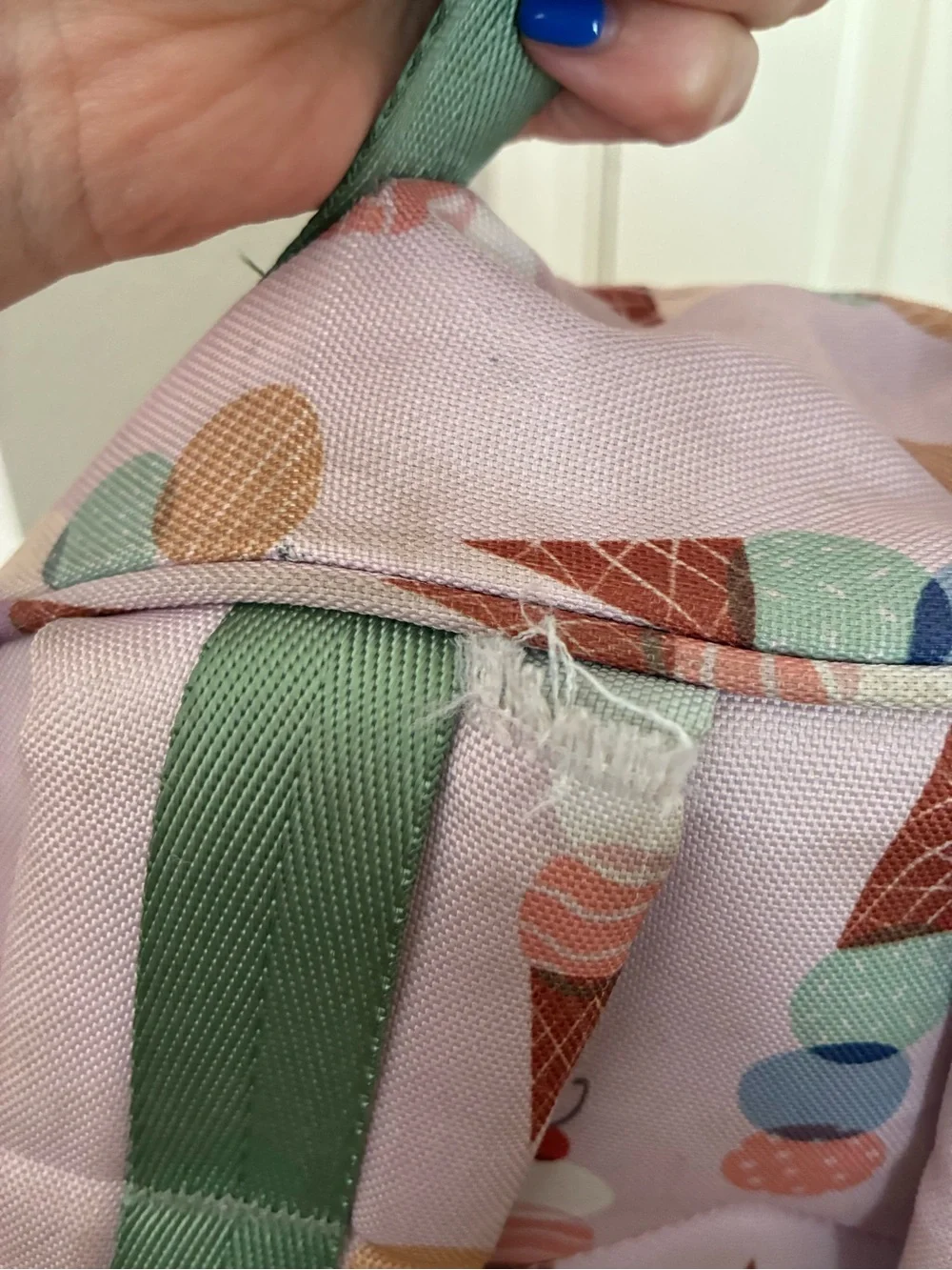 Crate&Barrel Pink Ice Cream Print Kids Backpack
